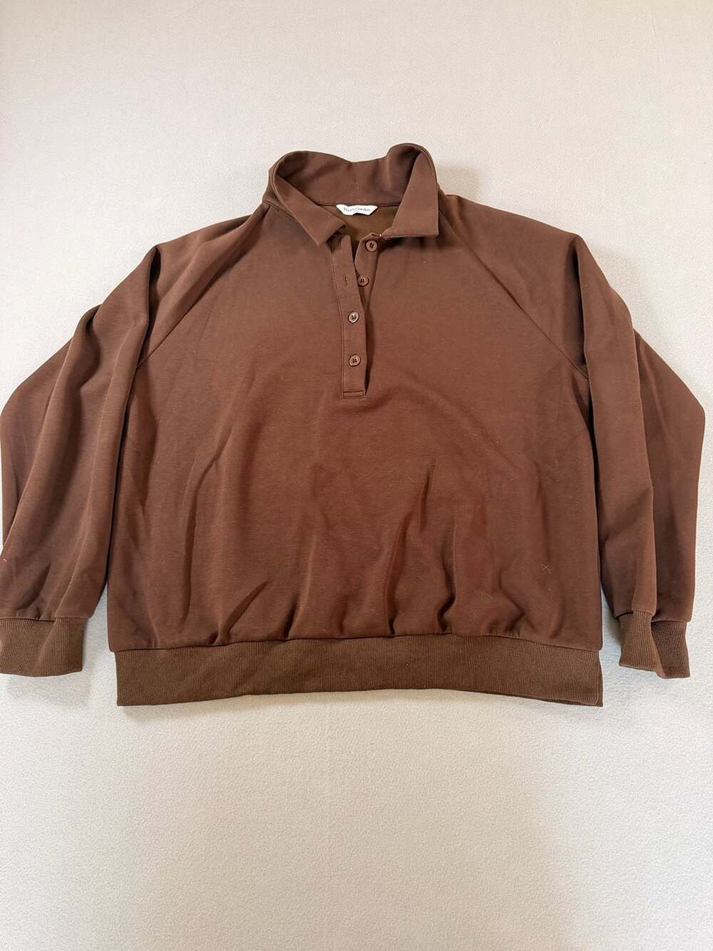 PrettyGarden Women's XXL Brown Collared Polo Pullover Sweatshirt